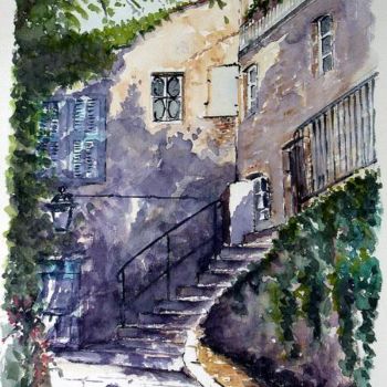 Painting titled "Ruelle Hauts de Cag…" by Jean-Marie Delmann, Original Artwork