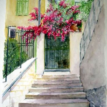 Painting titled "Montée en fleurs St…" by Jean-Marie Delmann, Original Artwork