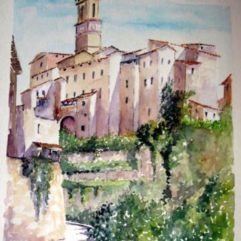 Painting titled "Le Village de Lucer…" by Jean-Marie Delmann, Original Artwork