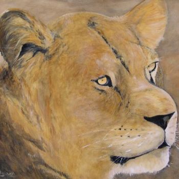 Pintura titulada "Lionne" por Jean-Marie Delmann, Obra de arte original
