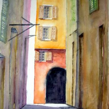 Schilderij getiteld "Ruelle Vieux Nice" door Jean-Marie Delmann, Origineel Kunstwerk