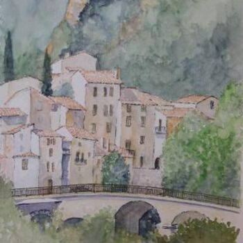 Painting titled "Le Village de Roque…" by Jean-Marie Delmann, Original Artwork