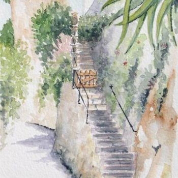 Painting titled "L'Escalier Gilette" by Jean-Marie Delmann, Original Artwork