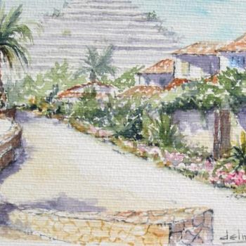 Schilderij getiteld "Villeneuve Loubet" door Jean-Marie Delmann, Origineel Kunstwerk