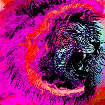 数字艺术 标题为“Lions” 由Delmv, 原创艺术品, 数字油画