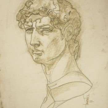 Drawing titled "Давид." by Aleksei Zaletov, Original Artwork, Pastel