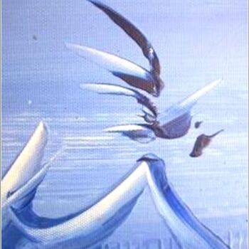 Painting titled "Ref. Blue 03" by Delphine Bernard, Original Artwork