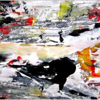 Картина под названием "Abstract 17" - Delphine Bernard, Подлинное произведение искусства