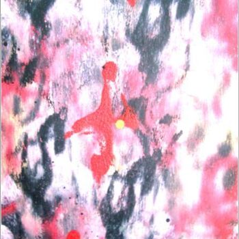 Painting titled "Red 02" by Delphine Bernard, Original Artwork