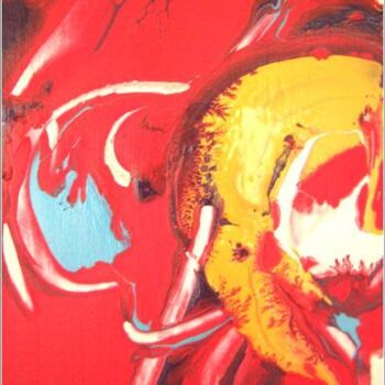 Painting titled "Red 03" by Delphine Bernard, Original Artwork