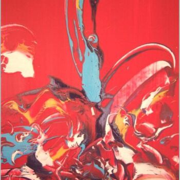Painting titled "Red 04" by Delphine Bernard, Original Artwork