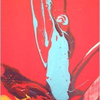 Pittura intitolato "Red 07" da Delphine Bernard, Opera d'arte originale