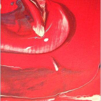 Картина под названием "Red 11" - Delphine Bernard, Подлинное произведение искусства