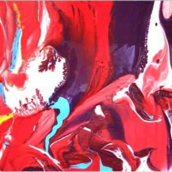 Malerei mit dem Titel "Red 12" von Delphine Bernard, Original-Kunstwerk