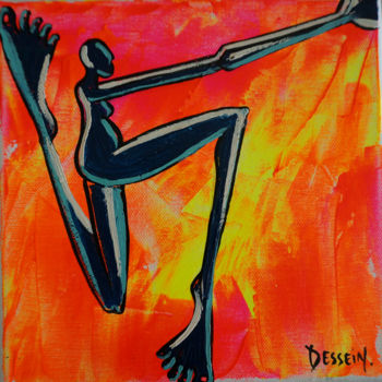 Painting titled "Le Dessein de la Li…" by Delphine Dessein, Original Artwork, Acrylic Mounted on Wood Stretcher frame