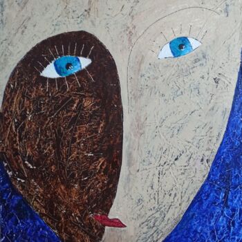 Картина под названием "Portrait" - Delphine Dessein, Подлинное произведение искусства, Акрил