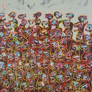 Pintura titulada "Nématoïdes des plai…" por Delphine Dessein, Obra de arte original, Acrílico Montado en Bastidor de camilla…