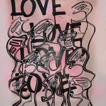 Pittura intitolato "Un peu de LOVE" da Delphine Dessein, Opera d'arte originale, Acrilico