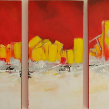 "ville incendiée" başlıklı Tablo Del-Art tarafından, Orijinal sanat, Petrol