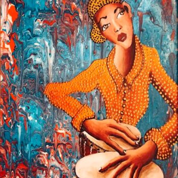 Картина под названием "Tambour" - Delphine Portier, Подлинное произведение искусства, Акрил