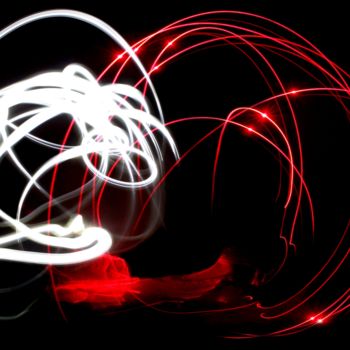 Photographie intitulée "au delà...des dunes." par Delphine Vigoureux, Œuvre d'art originale, Light Painting