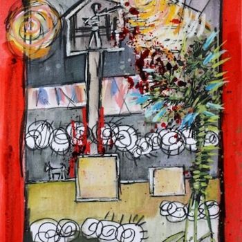 Painting titled "souvenir de guerre…" by Delphine Mabed, Original Artwork