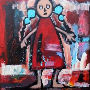 Картина под названием "Paquita a trop fumé" - Delphine Mabed, Подлинное произведение искусства, Масло