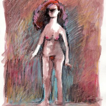 Painting titled "2016 04 16 Rousse.j…" by Delphine Mabed, Original Artwork, Watercolor