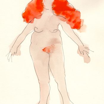 Painting titled "2016 03 23 rousse s…" by Delphine Mabed, Original Artwork, Watercolor