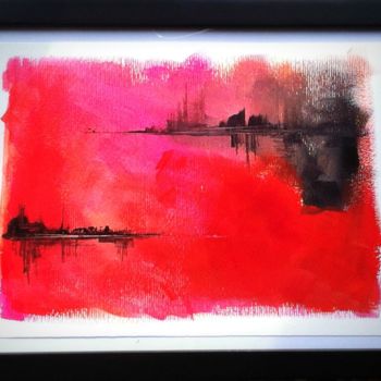 Painting titled "red" by Delphine Molines, Original Artwork, Acrylic
