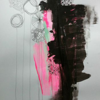Tekening getiteld "fleur-sur-papier-gr…" door Delphine Molines, Origineel Kunstwerk