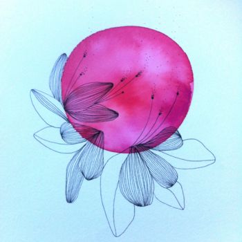 Drawing titled "pink" by Delphine Molines, Original Artwork, Other