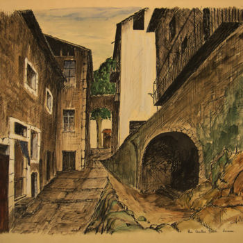 Pintura intitulada "Luceram rue Carolin…" por Jamy Delpias, Obras de arte originais