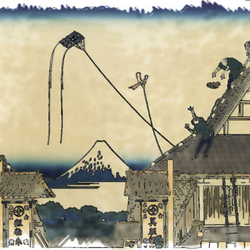 Arts numériques intitulée "Katsushika Hokusai…" par Jamy Delpias, Œuvre d'art originale, Peinture numérique