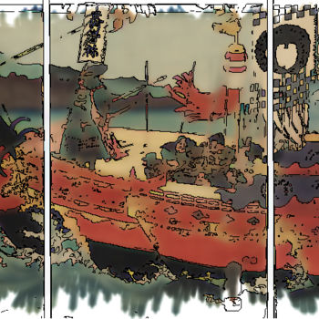 Arts numériques intitulée "Kato kiyomasa navig…" par Jamy Delpias, Œuvre d'art originale, Peinture numérique