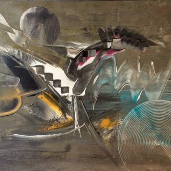 제목이 "L’oiseau joueur"인 미술작품 Mathieu Delprat로, 원작, 아크릴