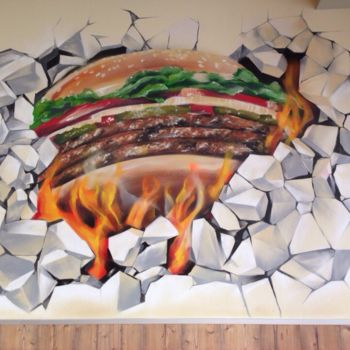 Instalación titulada "3d burger.jpg" por Dem51, Obra de arte original, Exteriores