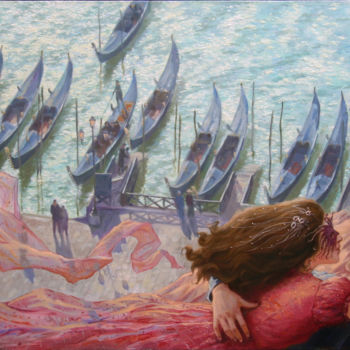 Peinture intitulée "Венецианское танго" par Evgeny Demakov, Œuvre d'art originale, Huile