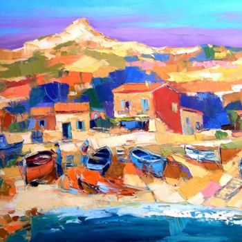 Painting titled "PORT CALLELONGUE.MA…" by Alain Demarte, Original Artwork, Oil