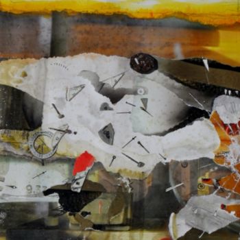 Collages intitulée "R-343 Et si le temp…" par Patrick Demelenne, Œuvre d'art originale, Collages