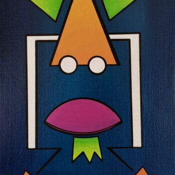 Painting titled "Karlos" by Rémy Demestre, Original Artwork, Acrylic Mounted on Wood Stretcher frame