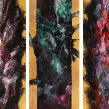 Painting titled "Triptych "Projectio…" by Dement.Raa, Original Artwork, Acrylic