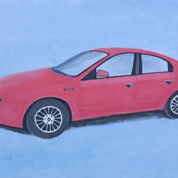 Painting titled "Alfa Romeo" by Demetres Stauropoulos, Original Artwork, Acrylic Mounted on Wood Stretcher frame