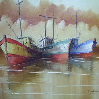 Pintura intitulada "marinha ocre 2" por Demétrio Muniz, Obras de arte originais