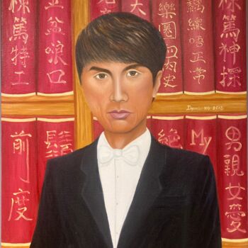 Painting titled "黃子華 Dayo Wong Tze W…" by Demi Ng, Original Artwork, Oil
