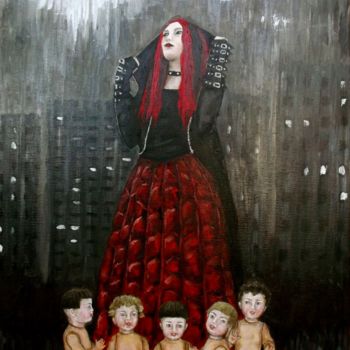 Pintura intitulada "Elevación a los cie…" por Yolanda Molina Brañas (demonio), Obras de arte originais, Óleo