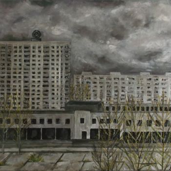 Pintura intitulada "Chernobyl" por Yolanda Molina Brañas (demonio), Obras de arte originais, Óleo