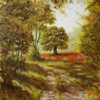 Painting titled "Le printemps est là" by Philippe Demory, Original Artwork, Oil