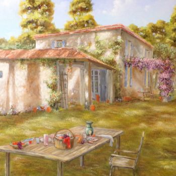 Painting titled "pause café" by Philippe Demory, Original Artwork