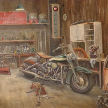 绘画 标题为“Harley davidson” 由Philippe Demory, 原创艺术品, 油